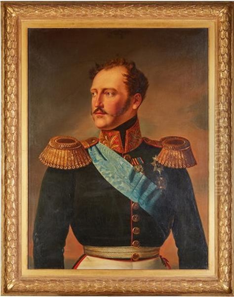 Portrait Of Nicholas I In A General Uniform Oil Painting by Franz Kruger