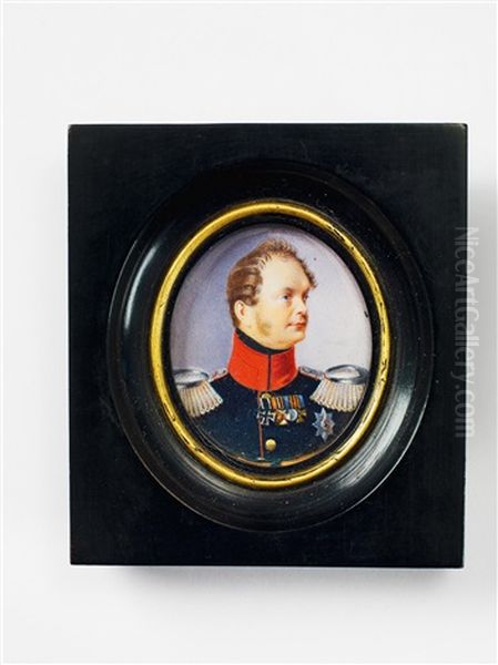 A German Portrait Miniature Of Frederick William Iv Of Prussia Oil Painting by Franz Kruger