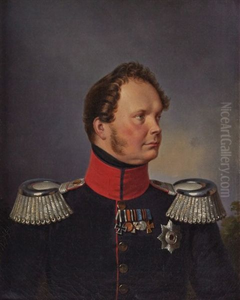 King Frederick William Iv Oil Painting by Franz Kruger