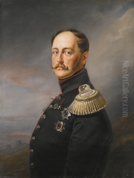 Portrait Of Nicholas I Oil Painting by Franz Kruger