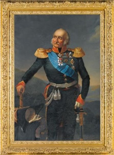 Portrait Of Prince Petr Khristianovich Wittgenstein (1769-1843) Oil Painting by Franz Kruger
