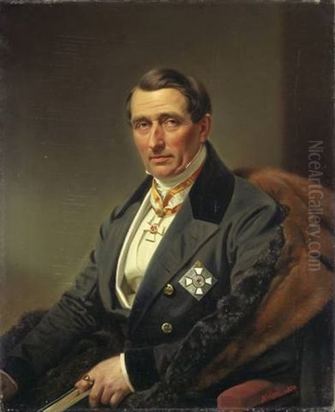 Ludwig Count Von Rittberg Oil Painting by Franz Kruger