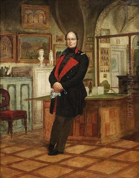 Konig Friedrich Wilhelm Iv. Von Preusen In Seinem Arbeitszimmer Oil Painting by Franz Kruger