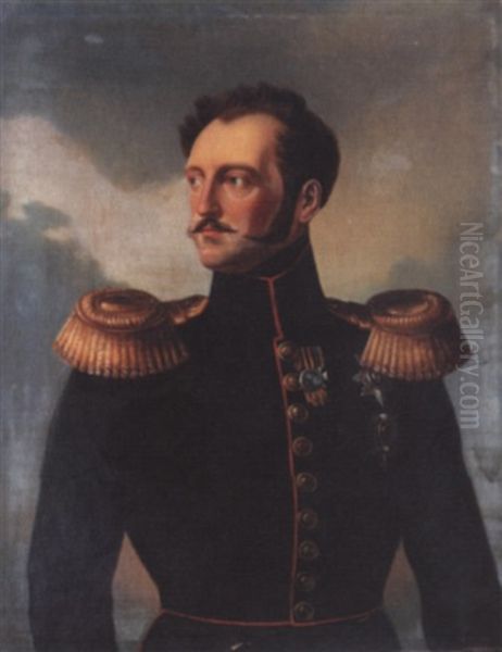Portrait Of Emperor Nicholas I Pavlovich Oil Painting by Franz Kruger