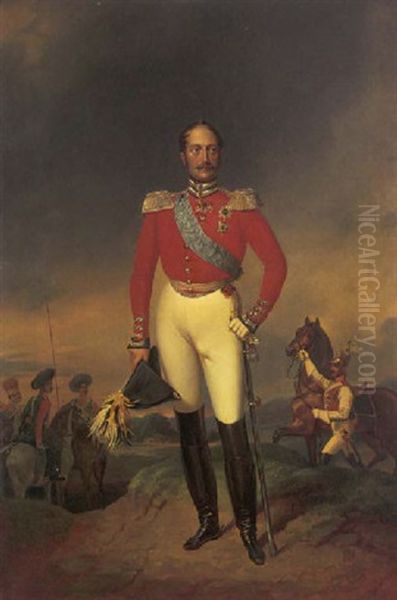 Zar Nikolaus I. Von Russland Als Feldherr Oil Painting by Franz Kruger