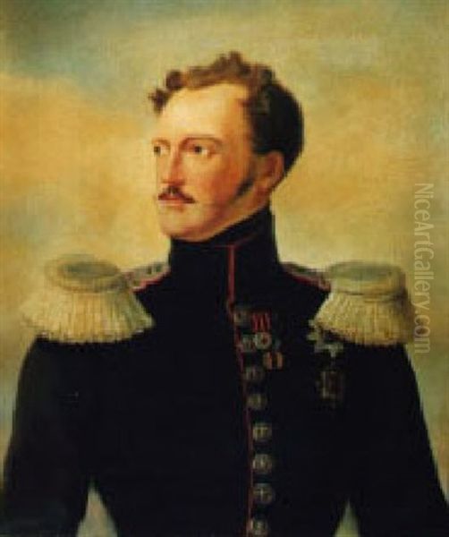 Emperor Nicholas I Of Russia Oil Painting by Franz Kruger