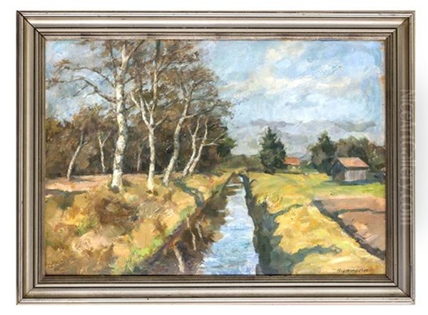Moorgraben Oil Painting by Karl Krummacher