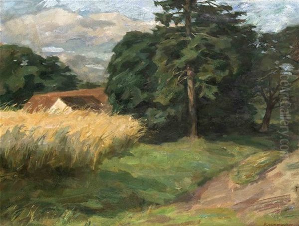 Das Kornfeld Oil Painting by Karl Krummacher