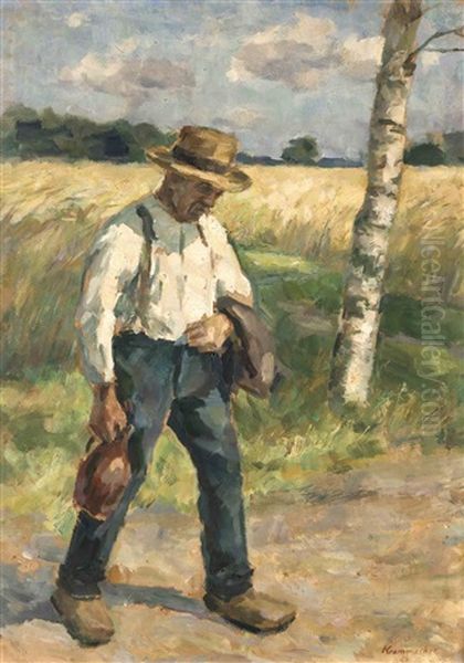 Feierabend Oil Painting by Karl Krummacher