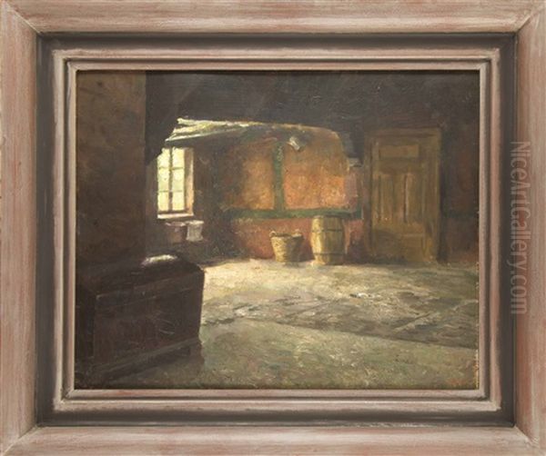 Alte Diele Oil Painting by Karl Krummacher