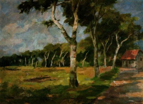 Birkenweg In Sommerwind Oil Painting by Karl Krummacher