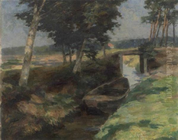 Sommerliche Moorlandschaft Bei Worpswede Oil Painting by Karl Krummacher