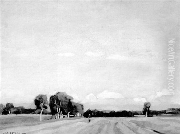 Haus Am Feldrand Bei Worpswede Oil Painting by Karl Krummacher