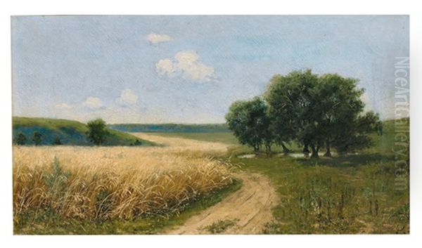 Blick Auf Weizenfeld Im Sommer Oil Painting by Konstantin Yakovlevich Kryzhitsky