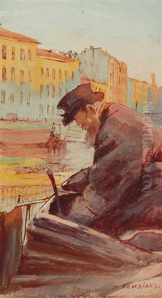 On The Banks Of The Neva Oil Painting by Pericles Ksidias