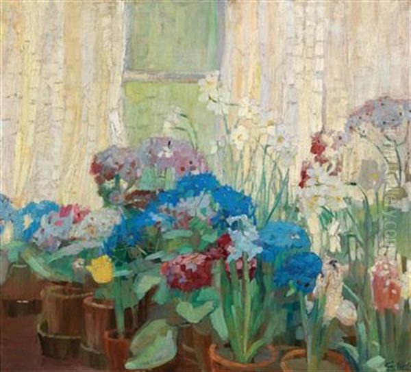 Blumen [flowers) Oil Painting by Karoline Kubin