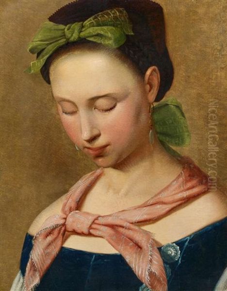 Portrat Einer Jungen Frau Oil Painting by Albert Kuchler