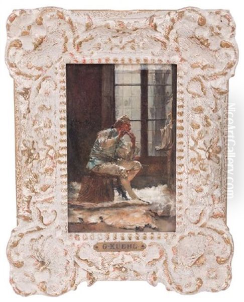 The Flute Player Oil Painting by Gotthardt Kuehl