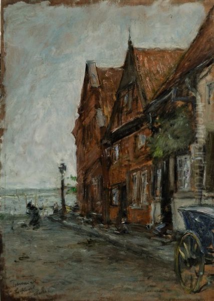 Marktstrase In Travemunde Oil Painting by Gotthardt Kuehl