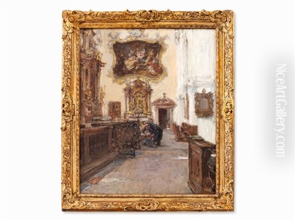 St. Peter's Abbey, Salzburg Oil Painting by Gotthardt Kuehl