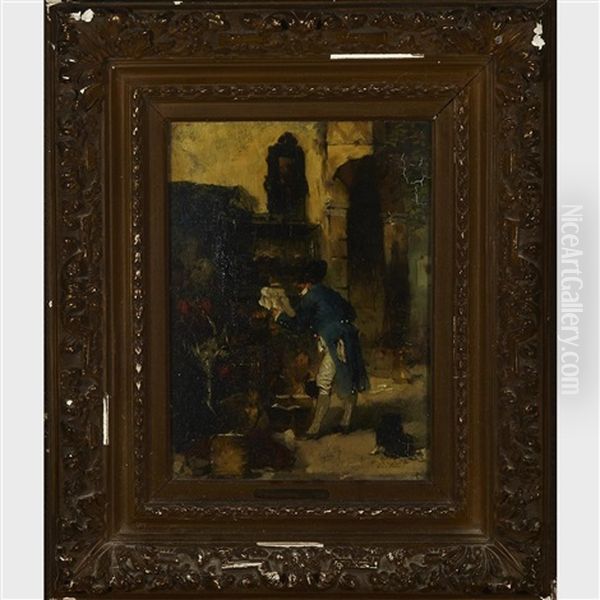 The Antique Dealer Oil Painting by Gotthardt Kuehl