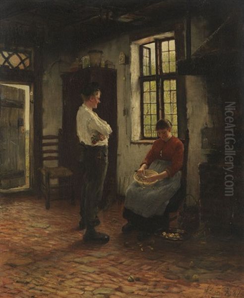 Heimkehr Des Gatten Oil Painting by Gotthardt Kuehl