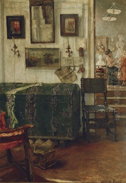 An Interior Oil Painting by Gotthardt Kuehl