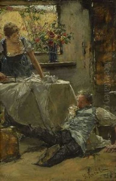 Missgeschick Oil Painting by Gotthardt Kuehl