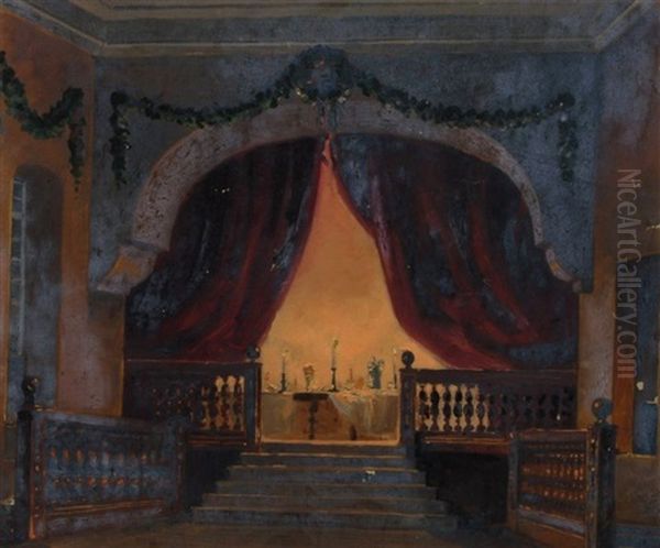 Studie Einer Raumdekoration Oil Painting by Gotthardt Kuehl