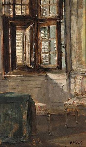 Interieur Oil Painting by Gotthardt Kuehl