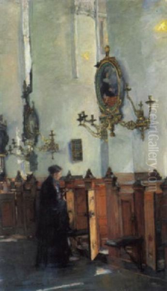 Catharinen Kirche Hamburg Oil Painting by Gotthardt Kuehl