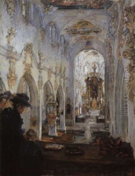 In Der Franziskanerkirche Zu Uberlingen Oil Painting by Gotthardt Kuehl