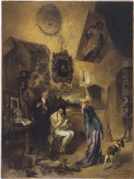 Beim Antiquar Oil Painting by Gotthardt Kuehl