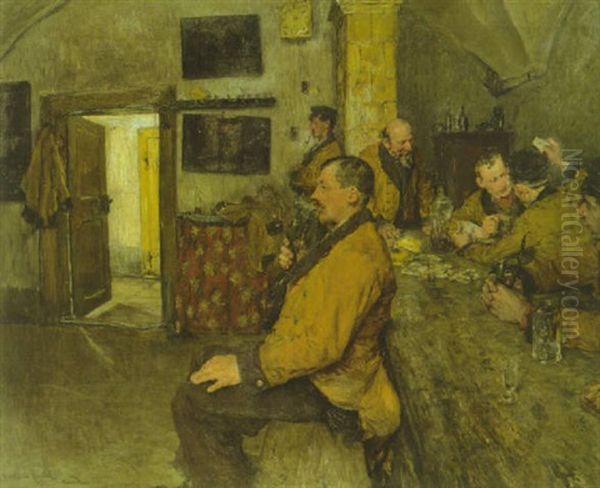 Nach Der Arbeit Oil Painting by Gotthardt Kuehl