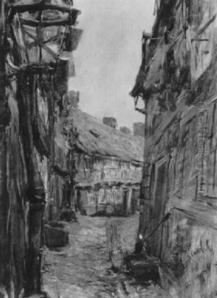 Dorfstrasse Oil Painting by Gotthardt Kuehl