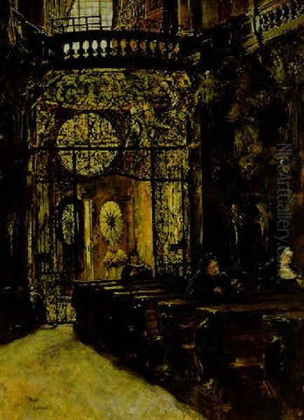 In Der Assamerkirche Oil Painting by Gotthardt Kuehl