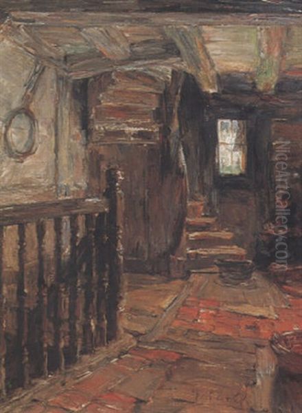 Bauerin In Der Diele Oil Painting by Gotthardt Kuehl