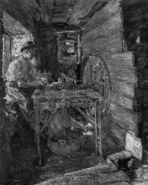 Junger Handwerker Bei Der Arbeit Oil Painting by Gotthardt Kuehl