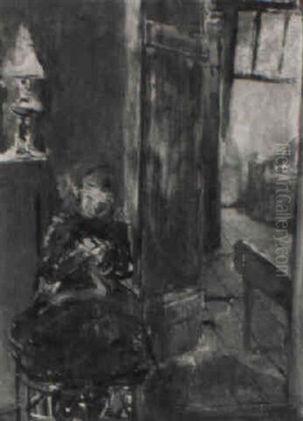 Madchen In Interieur Oil Painting by Gotthardt Kuehl