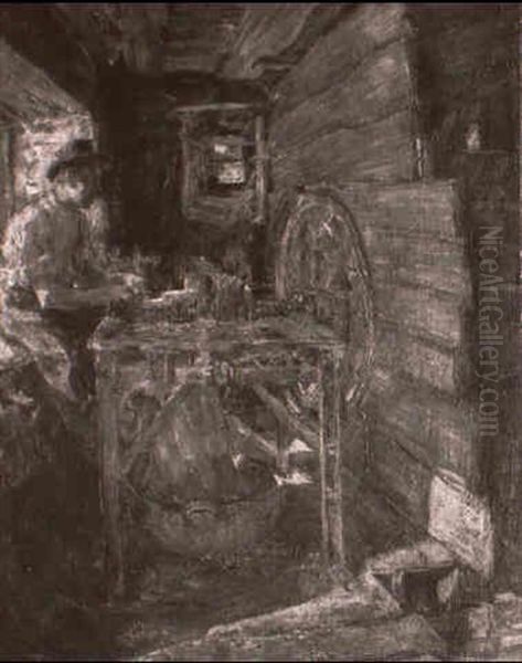 An Der Werkbank Oil Painting by Gotthardt Kuehl