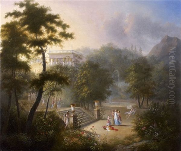 L'arrivee De Psyche Dans La Vallee Pres Du Palais Fait D'or Oil Painting by Karl Ferdinand von Kuegelgen