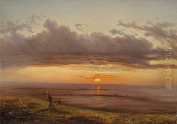 Sonnenuntergang Am Meer Oil Painting by Carl Robert Kummer