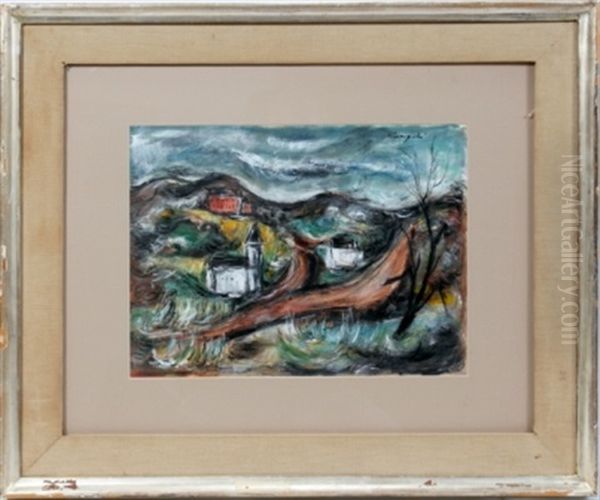 Abstract Landscape Oil Painting by Yasuo Kuniyoshi