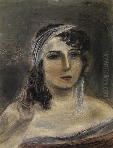 Portrait Of A Woman Oil Painting by Yasuo Kuniyoshi