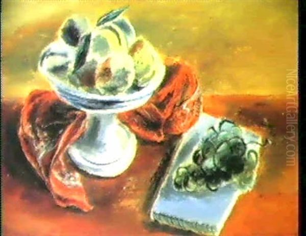 Peaches And Grapes Oil Painting by Yasuo Kuniyoshi