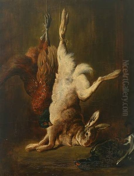 Nature Morte Mit Hase, Fasan Und Birkhahn Oil Painting by Ludwig Adam Kunz