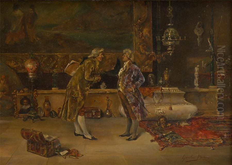 Les Gentilshommes Amateursd'art Oil Painting by Giulio Beda