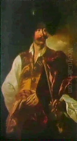 Portraits D'hommes En Pirates Barbaresques [dim:   133 X 92 Cm] Oil Painting by Johann (Jan) Kupetzki