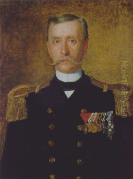 Portrait Eines Admirals Oil Painting by Johann Michael Kupfer