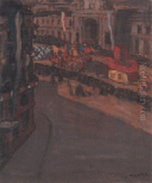 Zurcher Sechselauten-umzug Oil Painting by Walter Kupfer